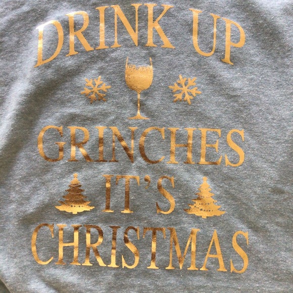 CHRISTMAS PARTY SWEATSHIRT GREEN AND GOLD NWT PXL - Picture 2 of 8